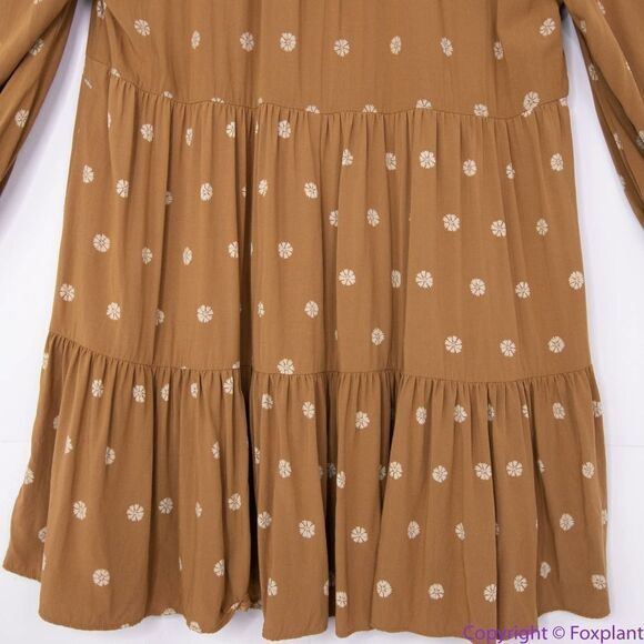 NEW Madewell Tie-Neck Tiered Mini Dress in Bloom Dot, ND169, XL - Picture 11 of 16